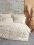 L'essentiel linge de maison Hemera Juego Funda Edredón Doble 200x220cm 75% Algodón 25% Lino Beige y Marrón